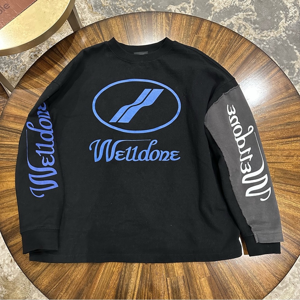 Authentic we11done designer brand long sleeve shirt unisex. Purchase from ssense
